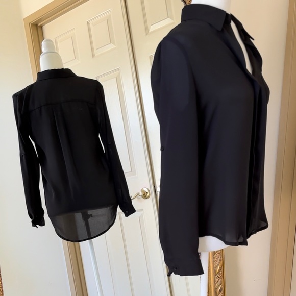 Foreign Exchange Women Blouse Black Small - Picture 3 of 6
